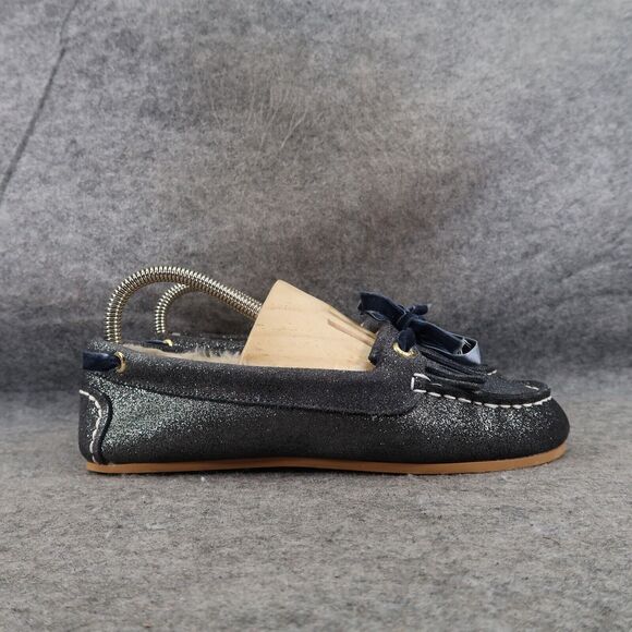 Sperry Shoes Women 6 Moccasin Flats Slip On Leather Metallic Shimmer Slipper Bow - Picture 13 of 13